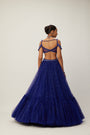 cocktail Blue Sequins Scattered Tulle Lehenga Set