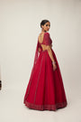 Ruby Red Organza Lehenga set