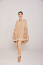 Beige Asymmetrical Cape Set
