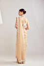 Beige Pre-Draped Saree Set