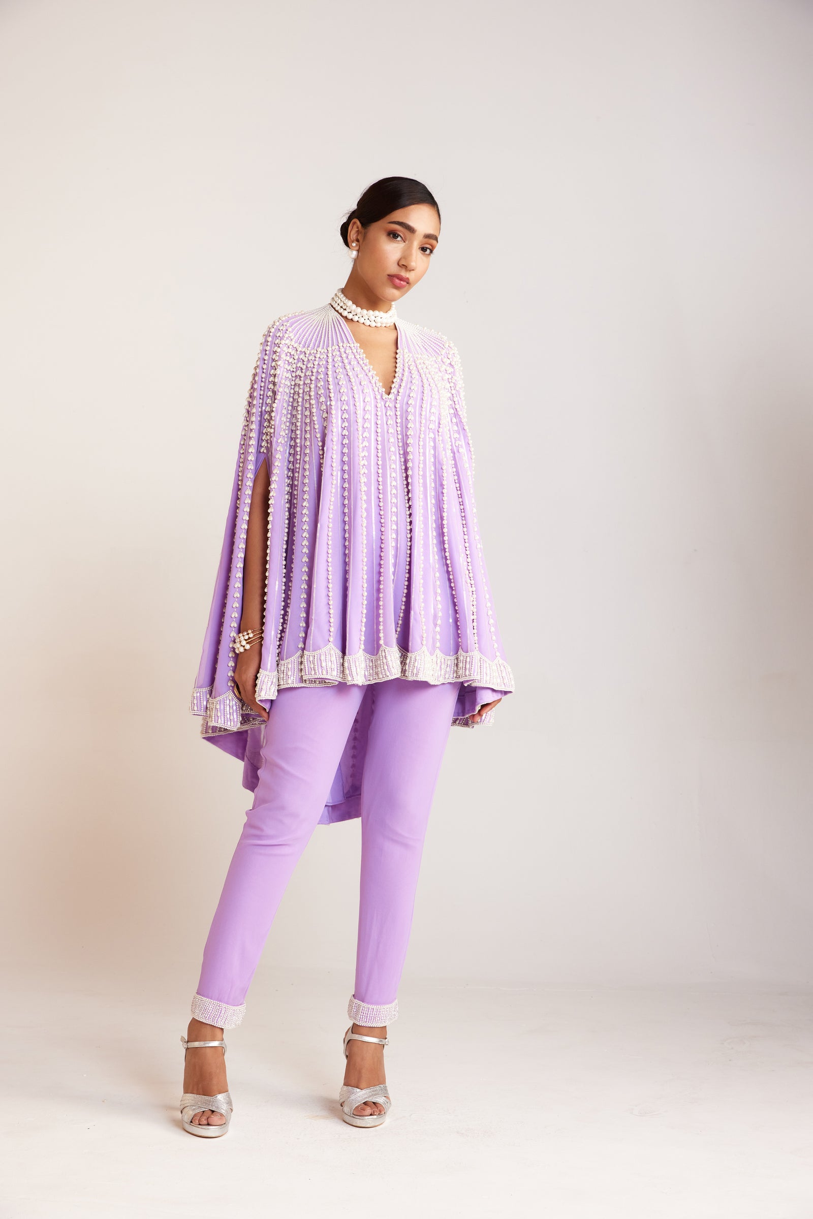 Lilac Asymmetrical Cape Set