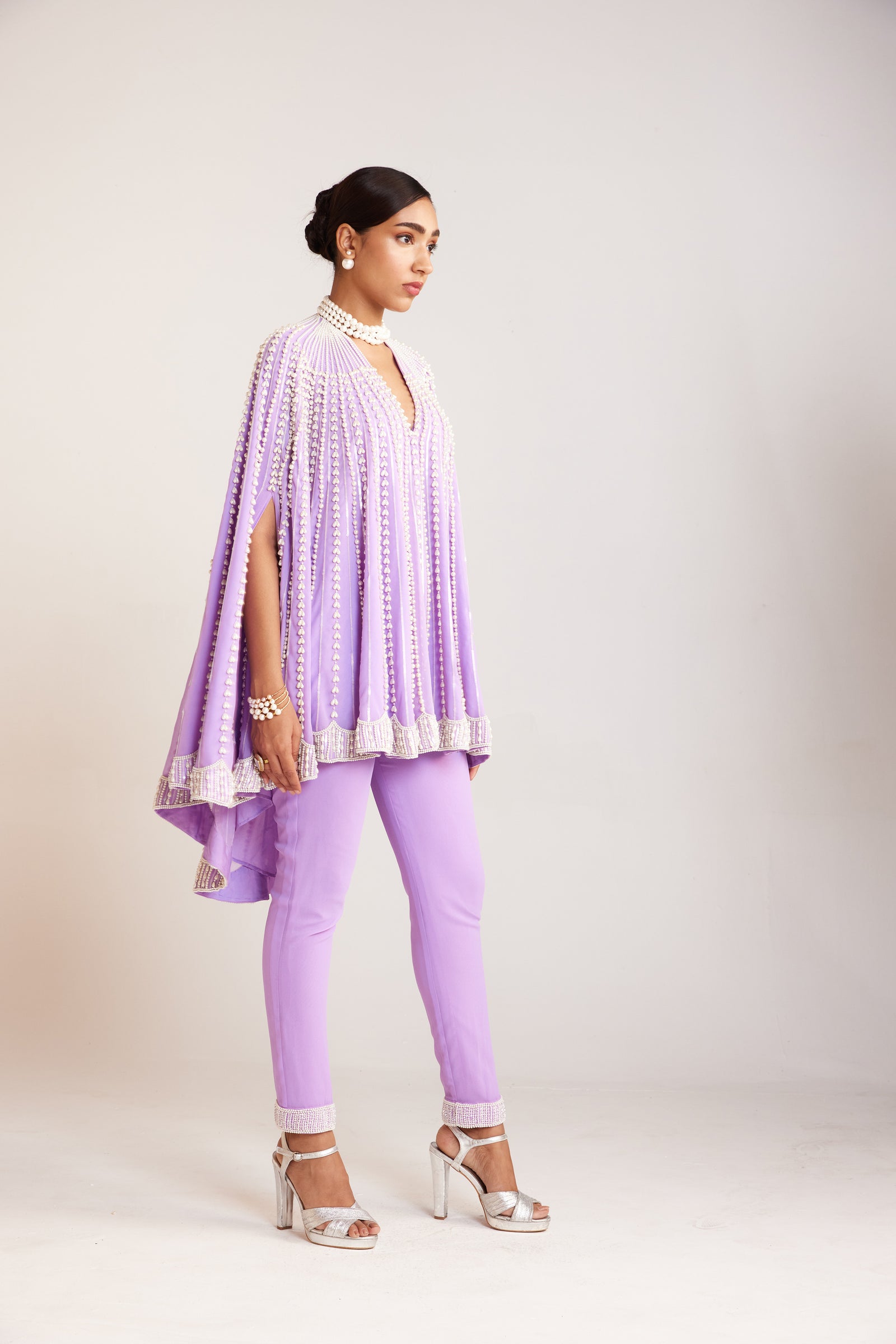 Lilac Asymmetrical Cape Set