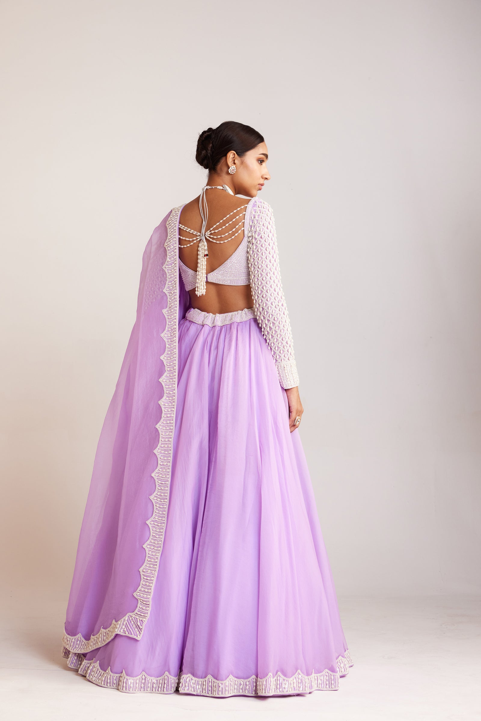Lilac Organza Lehenga Set