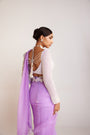Lilac Pre-Draped Saree Set