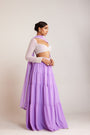 Lilac Pearl Drop Sharara Set