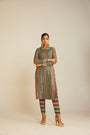 Mud Green Straight Kurta Pant Set