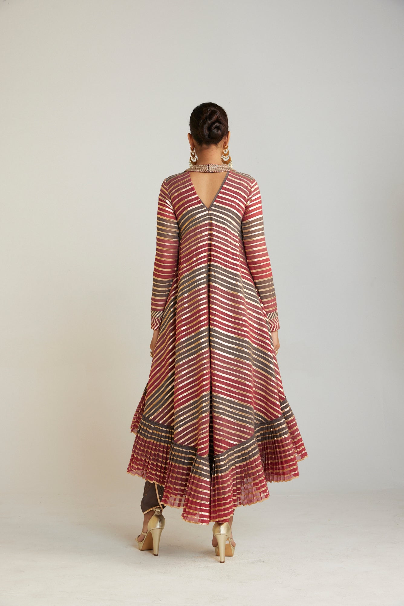 Charcoal Grey Asymmetrical Kurta Dhoti Set