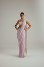 Lavender draped saree set