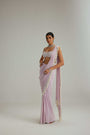 Lavender draped saree set