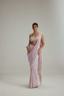 Lavender draped saree set