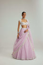 Lavender mirror and pearl lehenga set
