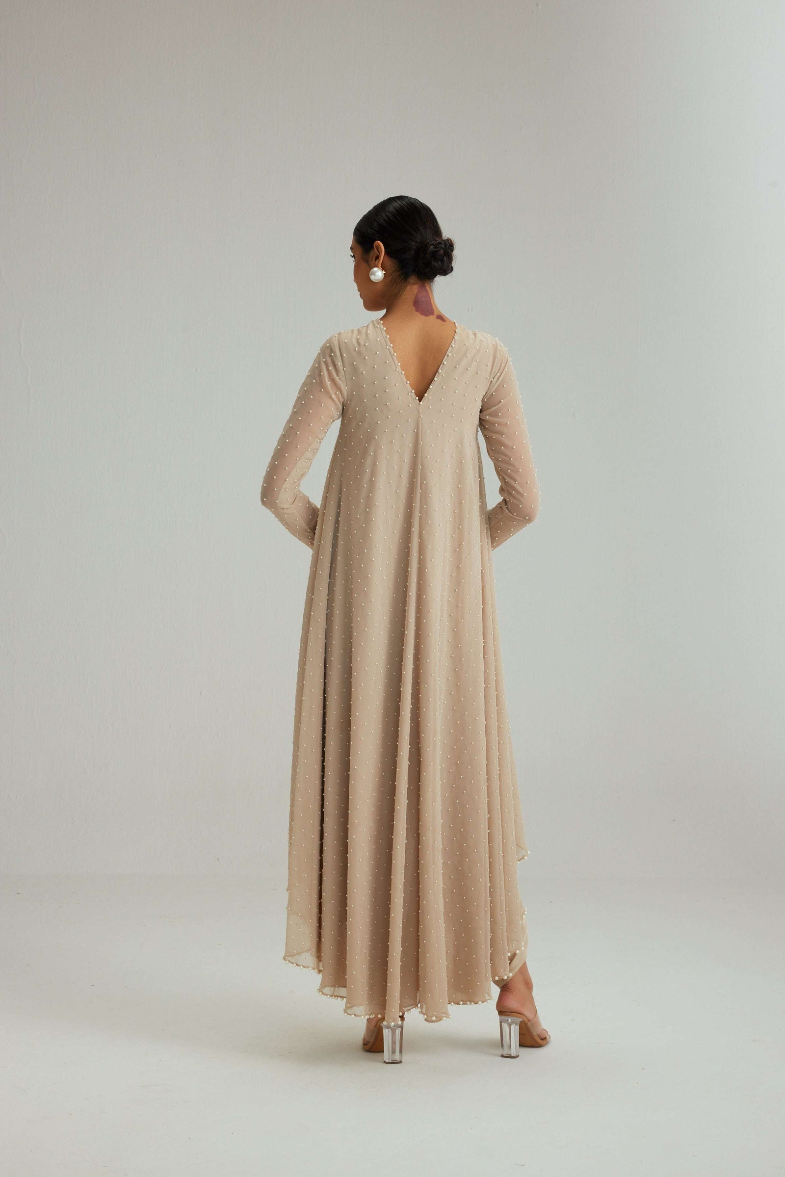 Light Beige pearl Kurta Set