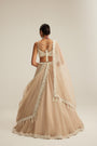 Light Beige Organza mirror and pearl lehenga set
