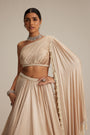 Light Beige Satin Lehenga Set