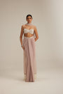 Ash pink Pearl Scattered draped skirt set