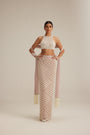Ash Pink Pearl Drop Pencil Skirt Set