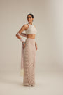 Ash Pink Pearl Drop Pencil Skirt Set