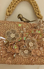 Rose Gold lace and applique clutch/purse with pearl and diamond embroidery set