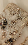 Blonde gold clutch/sling with dainty diamond hand embroidery