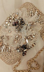 Blonde gold clutch/sling with dainty diamond hand embroidery