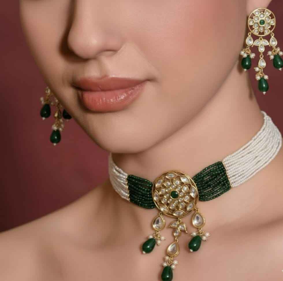 Celestial Cluster Kundan Necklace Set