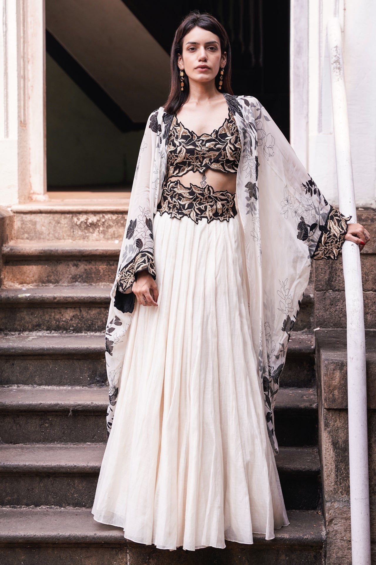 Golden Waves Evening Skirt Set