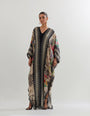 Botanical printed kaftan in silk