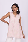 Pearl-Embellished Floral Pink Tunic & Shimmering Sharara