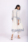 Crafted Nargis Linen Kurta Set with Striped Chiffon Dupatta