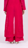 Raspberry Pink Silk Embroidered Organza Jacket Set
