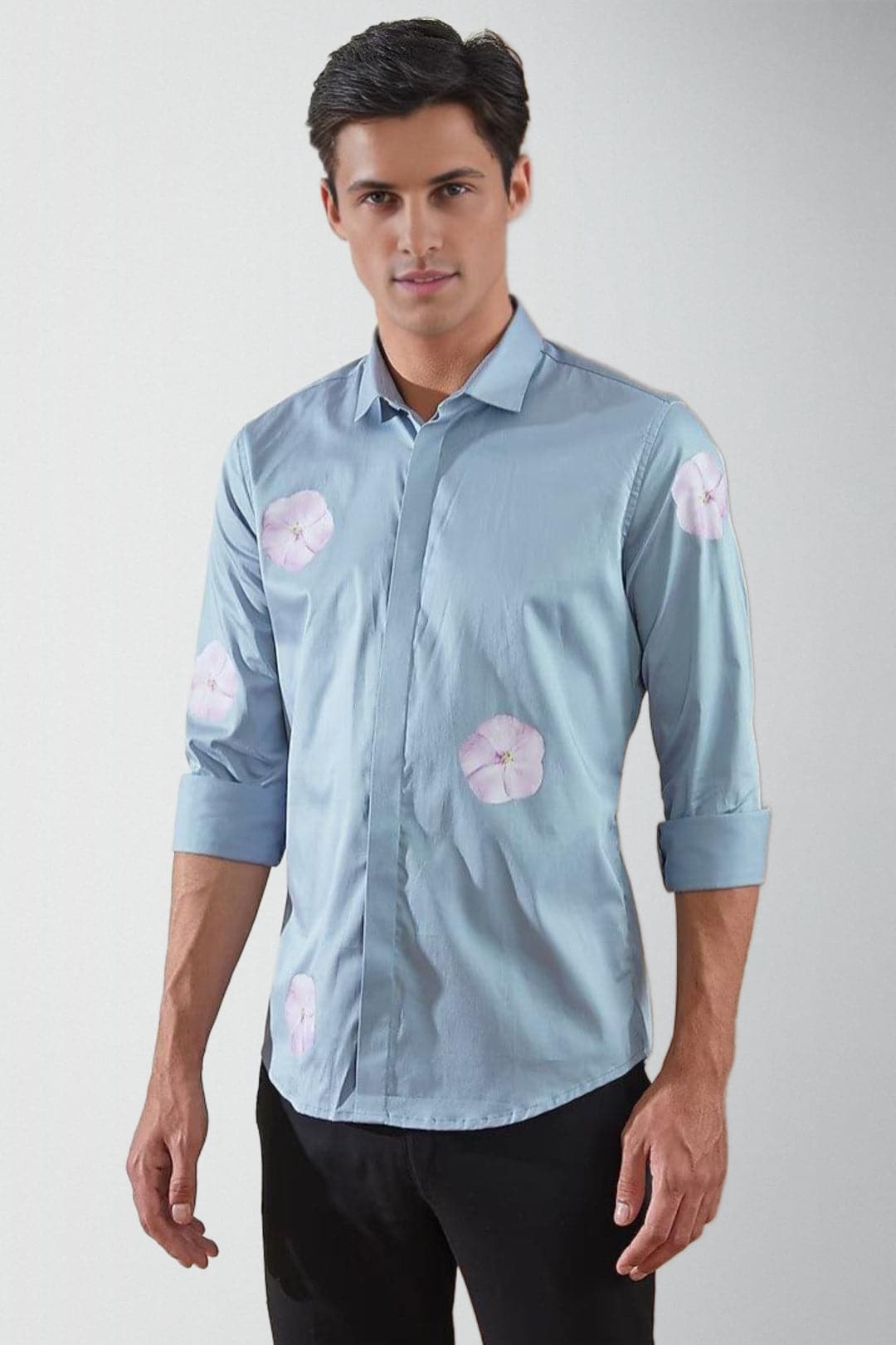 Printed Spread Collar Cotton Casual Shirt