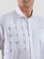 Pleated Spread Collar Cotton Casual Shirt