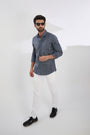 Embroidered Spread Collar Cotton Casual Shirt