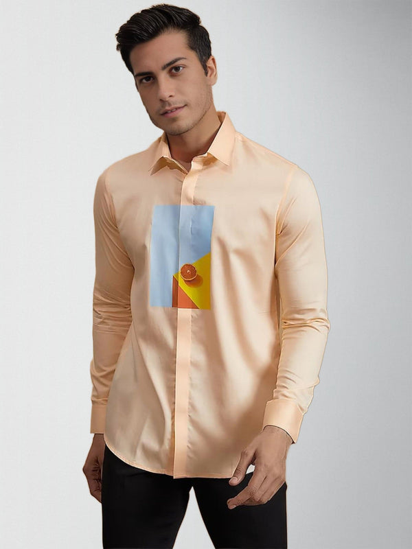 Printed Spread Collar Cotton Casual Shirt