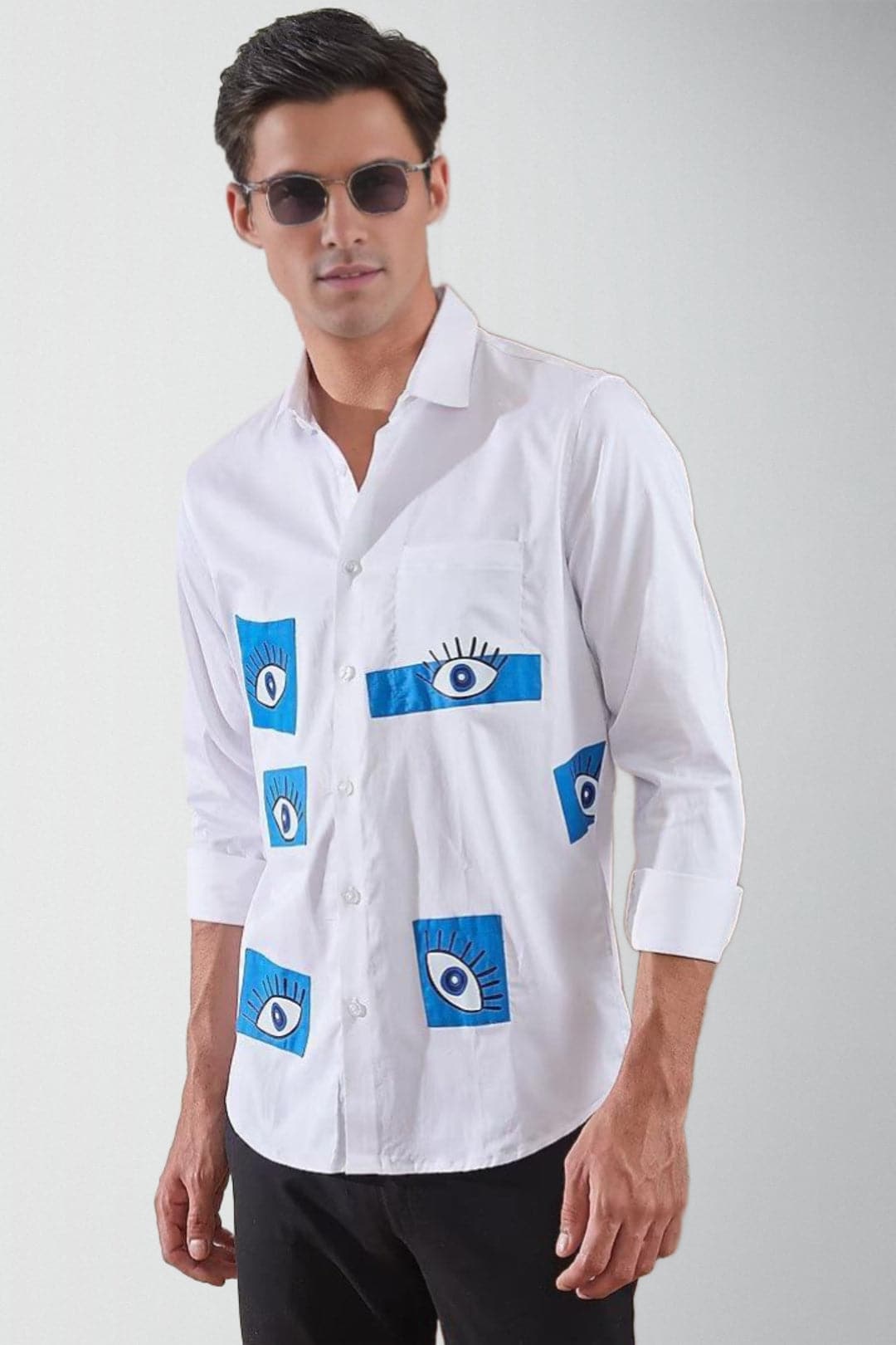 Printed Spread Collar Cotton Casual Shirt