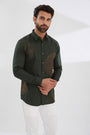 Embroidered Spread Collar Cotton Casual Shirt