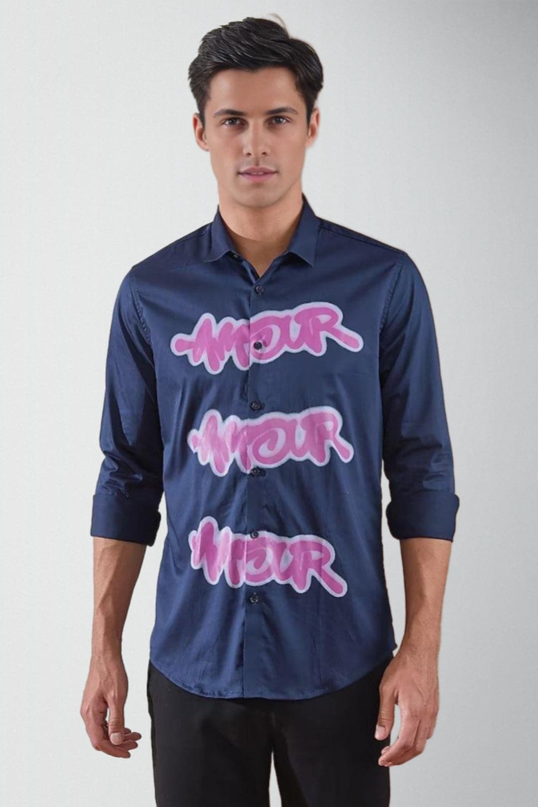 Printed Spread Collar Cotton Casual Shirt