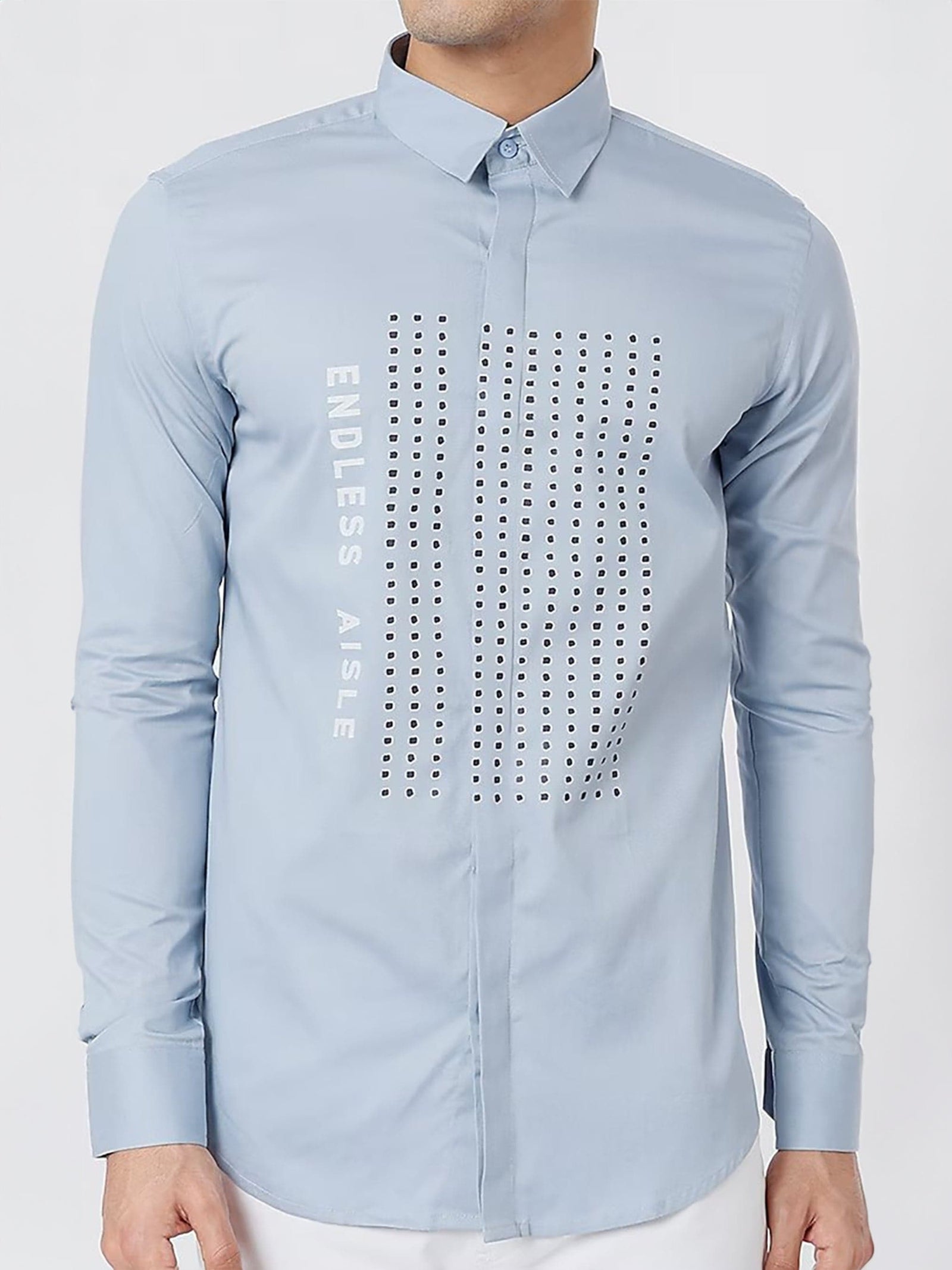 Printed Spread Collar Cotton Casual Shirt