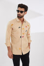 Printed Spread Collar Cotton Casual Shirt