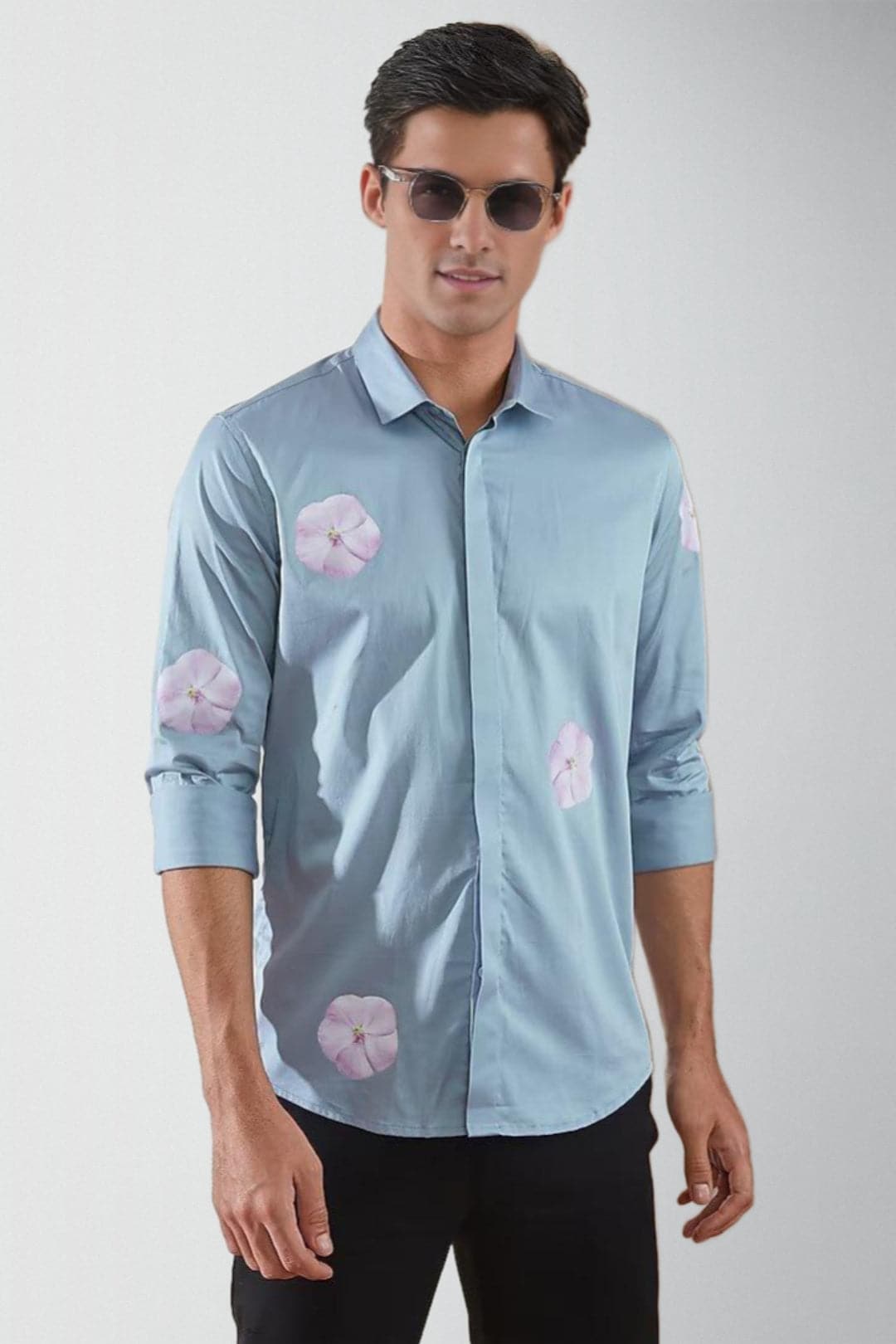 Printed Spread Collar Cotton Casual Shirt