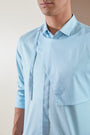 Harness Style Spread Collar Cotton Casual Shirt