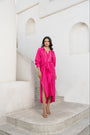 Gulbahar Hot pink tie-up shirt dress