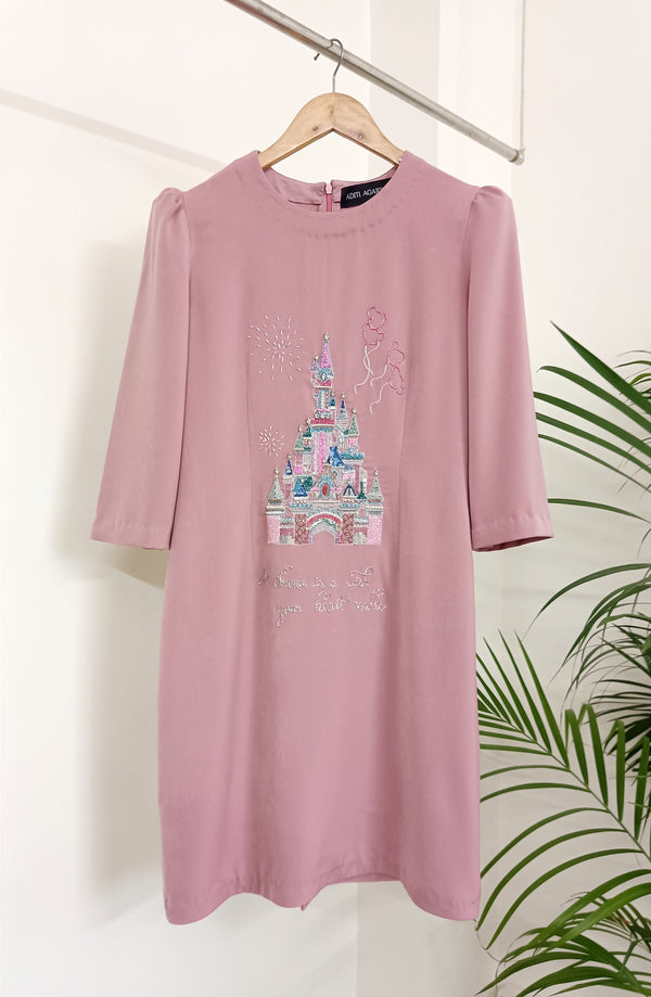 Mauve disney cinderella castle dress