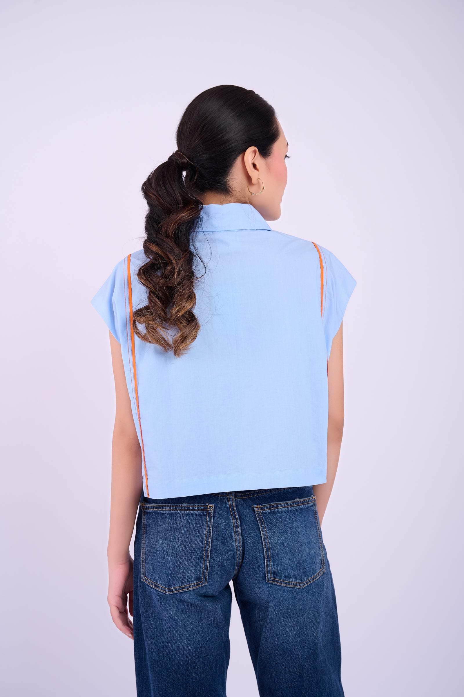 Bress Crop Shirt - Light Blue