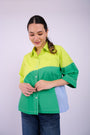 Eva Colourblock - Lime and Dark Green