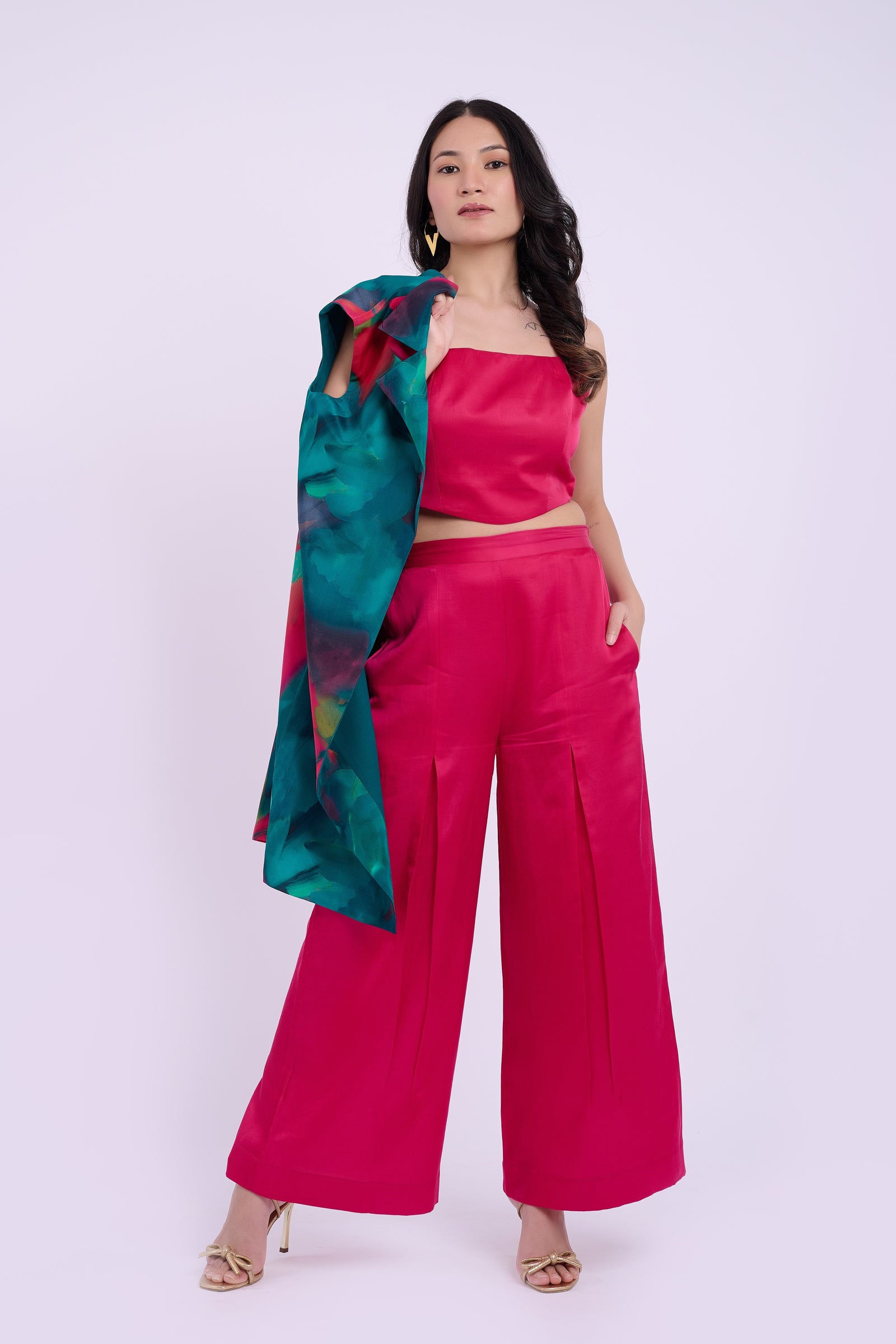 Teddi Crepe Set - Abstract Green