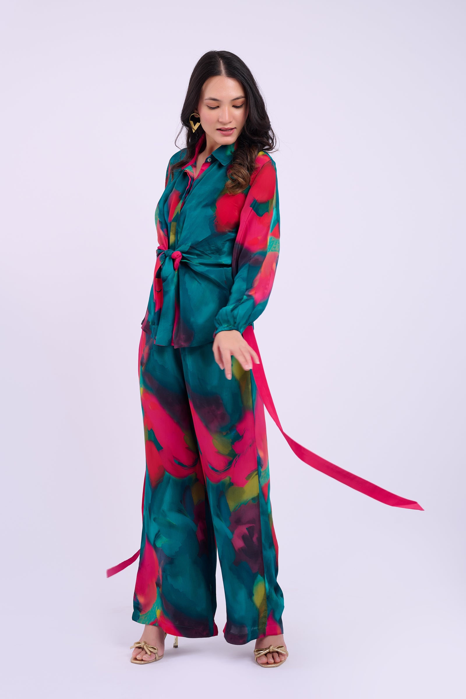 Skylar Crepe Set - Abstract Green