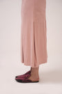 Sinched Box-Pleated Dress Pastel Pink