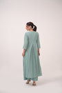 Hand-Embroidered Panelled Kurta Set
Teal