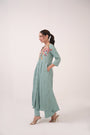 Hand-Embroidered Panelled Kurta Set
Teal